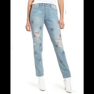 NWT Hudson Riley Straight Crop Jeans Stars Size 25